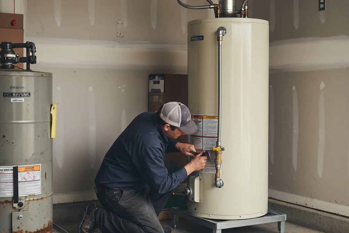 Water heater and shutoff valve replacement in Osterburg