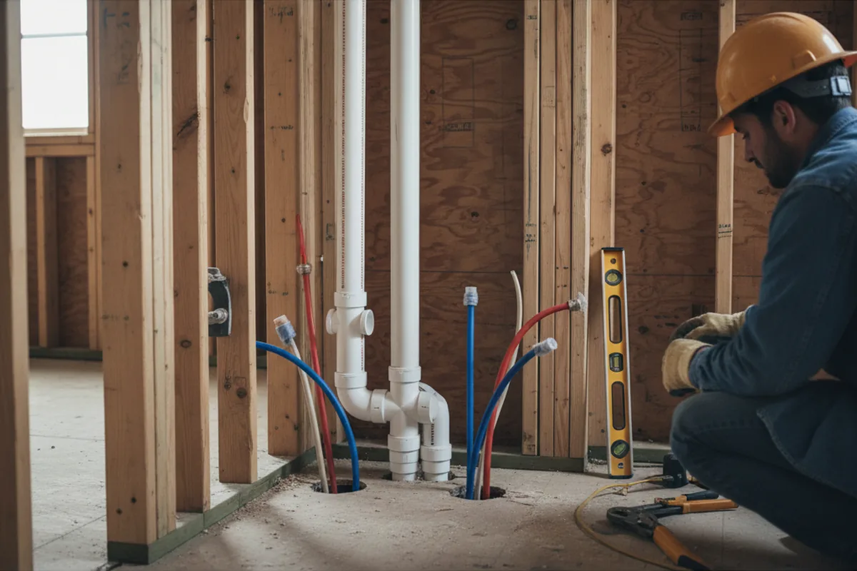 Drain and supply rough-in during Garbage Disposal Repair in Osterburg
